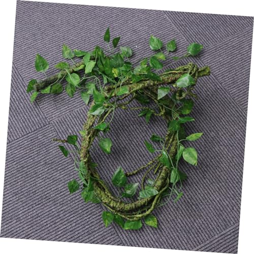 Sosoport 3pc Bendable Jungle Vines Decor for Reptile Habitat Flexible Artificial Leaf Vines with Cups for Lizards Snakes Frogs and More for Terrariums and Aquariums