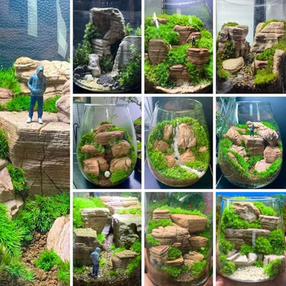 Natural Aquarium Rocks PH Neutral Stone 2-7inch Fish Rocks 10lb Pagoda Rocks for Aquariums, Landscaping Model,Tank Decoration,Amphibian Enclosures-6-7Pcs - size: 10lb (2-7inch 6-7Pcs)