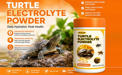 Turtle Electrolyte Powder—Promotes Appetite and Vitality—Contains Probiotics and Vitamins (2.82 oz) Banana Flavor | Promotes Appetite and Vitality—Contains Probiotics and Vitamins