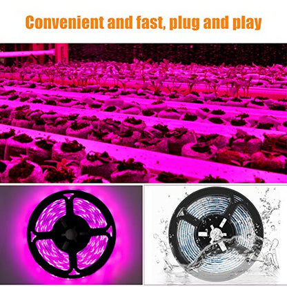 Plant Grow Light Strip 2835 SMD IP66 Waterproof Full Spectrum LED Light for Indoor Plants, Greenhouse, Aquarium, Garden, Flowers, Veg - USB Interface