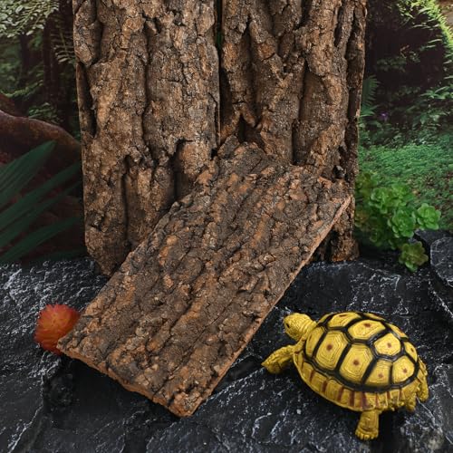 KESYOO 3Pcs Natural Cork Bark Background: Textured Wall Panel Climbing Decor for Reptile Terrarium Tank - Aquarium Habitat Accessories