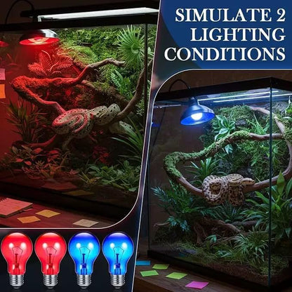 Sxminer 6pcs 100W Reptile Night Heat Lamp Bulbs - Infrared Ceramic Heat Emitter for Terrarium, No Light Disturbance A19 E26 Base 110V for Turtle, Lizard, Chickens Coop((Red)