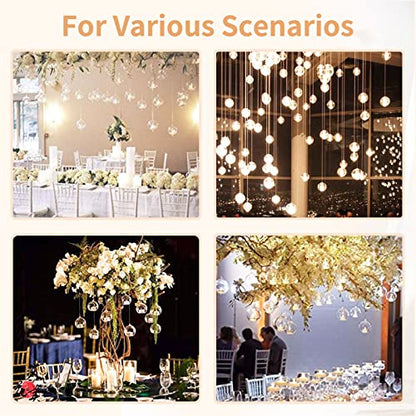 12 Pcs 3.15"/ 8cm Hanging Glass Tealight Holder Globe Plant Terrariums Glass Orbs Air Plants Tea Light Candle Holders Home Decor Indoor Outdoor Garden DIY Gifts (9 Pcs + 3 Pcs) - size: 3.15 inches