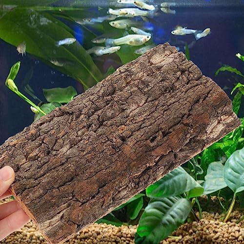 Ipetboom Reptile Cork Bark Background Natural Terrarium Decor for Reptile Habitat Safe Cork Bark Backdrop for Gecko Lizard Fish Tank Create Lifelike Environment
