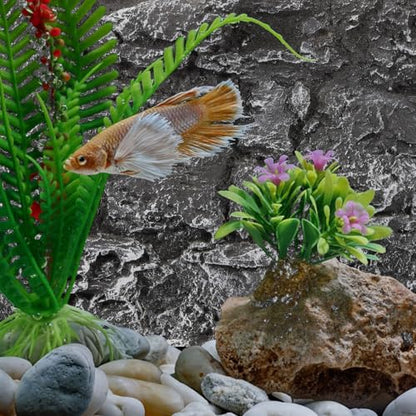 Zerodeko 3D Rock Aquarium Background Board 17.71X11.81X1.96In Reptile Tank Decorative Backdrop for Turtle Lizard Gecko Chameleon Fish Tank
