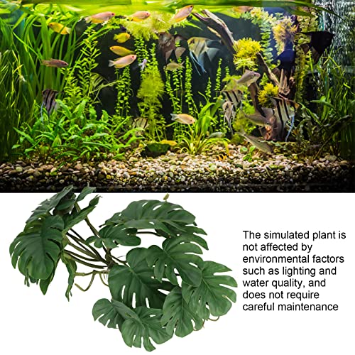 Artificial Palm Plants for Reptile Terrarium, Fun Plastic Turtle Leaf Decoration with Suction Cup, Reptile Plants, Terrarium Decor, Leopard Gecko Hide, Terrarium Jumping Spider Enclosure