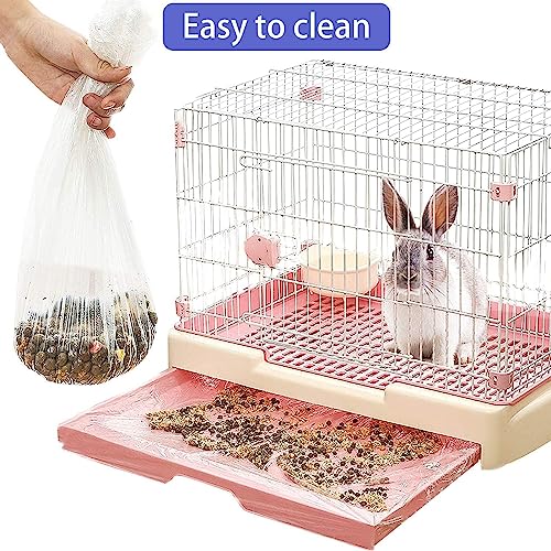 100 pcs Disposable Cage Liners, Clear Plastic Rabbit Cage Liner Bag, Universal Toilet Film for Bunny, Hamster, Totoro, Hedgehog, Guinea Pig and Small Animals (100pcs, 47in) - size: 100 count