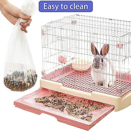 100 pcs Disposable Cage Liners, Clear Plastic Rabbit Cage Liner Bag, Universal Toilet Film for Bunny, Hamster, Totoro, Hedgehog, Guinea Pig and Small Animals (100pcs, 47in) - size: 100 count