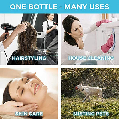 Hair Spray Bottle Continuous Water Mister Bottle Empty Ultra Fine for Hair Styling, Pets, Plants, Cleaning, Misting & Skin Care, Salons, for Taming Hair in Morning, Curly Hair, Essential Oil - color: White