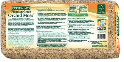 Better-Gro Premium Grade Orchid Moss - 100% Natural,Imported Sphagnum Moss for Orchids,Ferns,and Hostas,Excellent for Hanging Baskets and Propagating Plants - 190 Cubic Inches,(Pack of 12) - size: 190 cu. in. (Pack of 12)