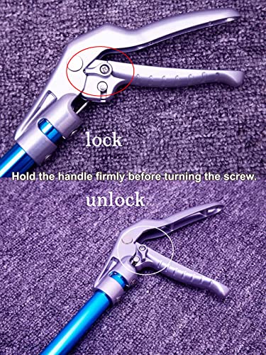60" Professional All-Aluminum Alloy Snake Tong Reptile Grabber Rattle Snake Catcher Wide Jaw Handling Tool with Lock