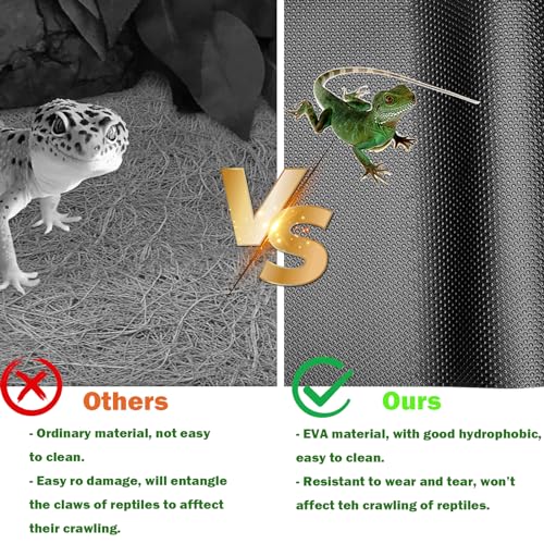 Bearded Dragon Tank Accessories, Non-Adhesive Reptile Carpet Bedding Substrate for Terrarium, Reptile Mat Terrarium Liner Tank Flooring for Leopard Gecko, Snake, Lizard and Tortoise, 18x40 in - size: 18x40 inch