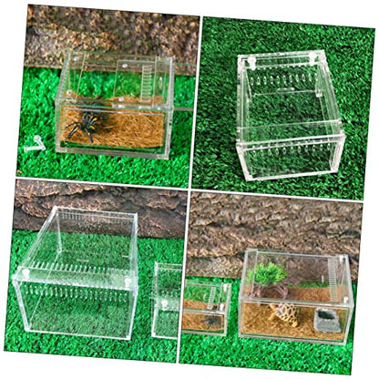 1pc Transparent Reptile Breeding Container for Snakes Frogs Lizards Turtles Secure Cover and Easy Cleaning for and Observation