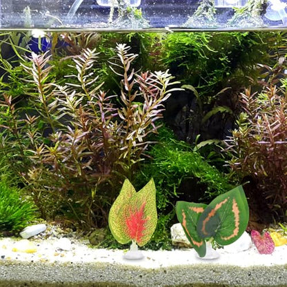 PRETYZOOM 2pcs Reptile Plants Ornaments Artificial Leaf Set with Suction Cups for Terrarium Decor Simulated Plastic Leaves Including Perilla and Fruit Leaf Suitable for Turtle Lizard