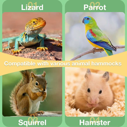 Reptile Hammock Swing Hanging Bed, PP Grass Pad，Portable Bird Swing Stand Reptile Natural Swing Hanging Bed for Bearded Dragon Leopard Gecko Lizard Birds Parrots（Round） - color: Round