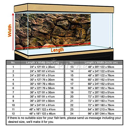 Rock Wall Aquarium Background Poster PVC Fish Tank Decor Landscape 24 36 48 72 (30" x 18"/ 76 x 46cm) - size: 30" x 18"/ 76 x 46cm