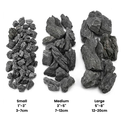 Natural Seiryu Rocks - Aquariums Stones with White Veins for Fish Tank, Aquariums, and Paludariums - Decorative Rocks for Terrariums, Vivariums, Reptile Enclosures, and Gardens (2lb/ 1kg - 1"-3") - size: 2lb/ 1kg - 1"-3"