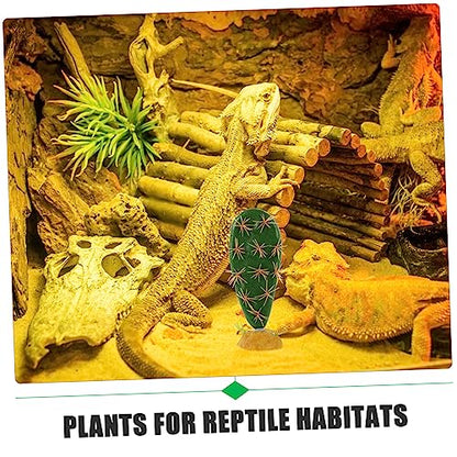 Reptile Plants for Habitat Fake Cactus Decor Plastic Resin Tank Plant Prop