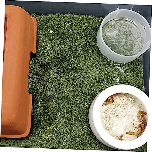 VICASKY Fake Lawn Mat for Reptiles Washable Pet Mat with Moss Design Terrarium Liner for Tortoise Iguana Bearded Dragon and Other Pets Reusable Carpet
