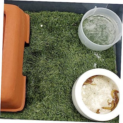 VICASKY Fake Lawn Mat for Reptiles Washable Pet Mat with Moss Design Terrarium Liner for Tortoise Iguana Bearded Dragon and Other Pets Reusable Carpet