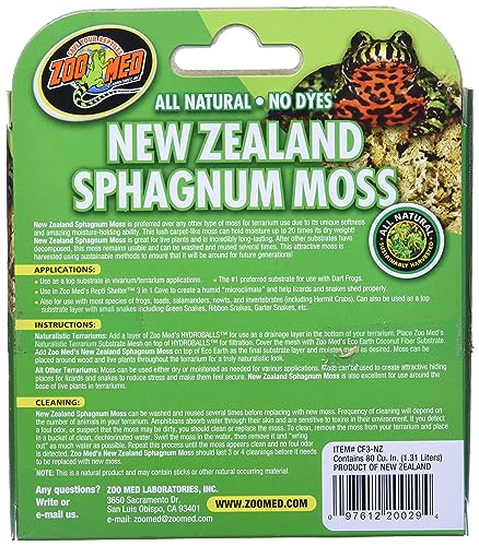 Zoo Med New Zealand Sphagnum Moss (Pack of 2) - size: Single Pack (Pack of 2)