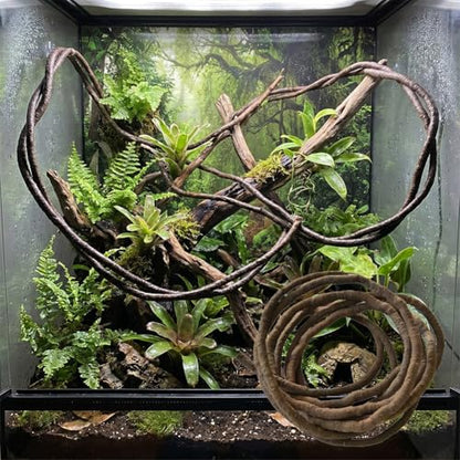 1pc Artificial Vine Decoration for Home Office Wedding Indoor Outdoor Wall Hanging Fake Greenery DIY Tropical Rainforest Habitat Reptile Terrarium Decor Party
