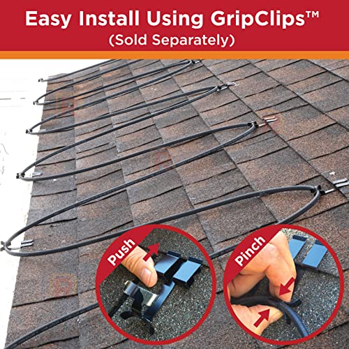 RADIANT SOLUTIONS HeatTapePro - Intelligent Commercial Grade Self-Regulating Heat Cable with GlowCap™ - 10 YR warranty - Ice Dam & Pipe Freeze Protection - 24 ft cable + 10 Ft Cord, 120V, 6 watts/Ft - style: Heat Tape Pro (24 FT)