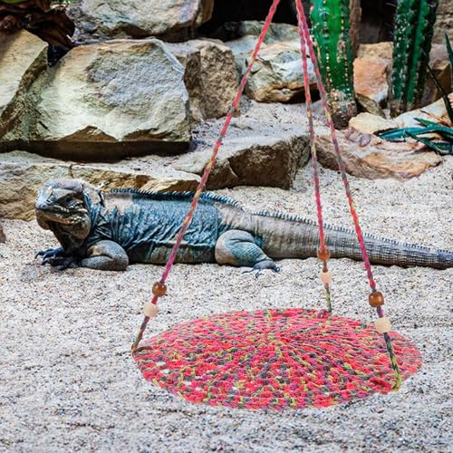 HOMSFOU Reptile Hammock Bed Cotton Hanging Basking Platform Washable Small Lizard Cage Accessory for Bearded Dragon Chameleon Gecko Habitat