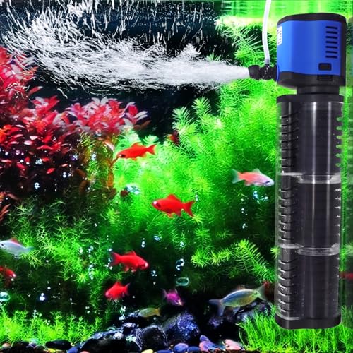 COOSPIDER Aquarium Filter for 100-500 Gallon, 660 GPH Powerful Filtration Pond Pump, Submersible Pond Filters for Fish Turtle Tank, Cold Plunge, Clear Wavemaker Oxygen Supply, Dry Burning Protection - size: 2500F(100-500Gallon)