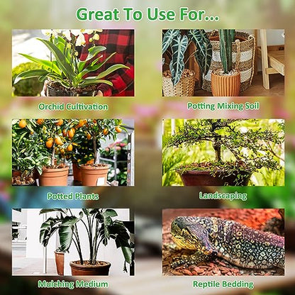 Riare 4 Pack Coco Chips Substrate for Plants- 4.4lb 100% Organic Coconut Husk Brick with Low EC and pH Balanced, High Expansion Coconut Substrate Coco Husk Mulch for Garden Flowers, Herbs, Planting - color: 4 Pack