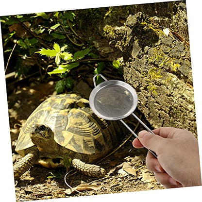 2PCS Stainless Steel Reptile Sand Shovel Lizard Litter Cleaner Fine Mesh for Substrate Sifting Suitable for Tortoise and Desert Lizard Waste Cleanup