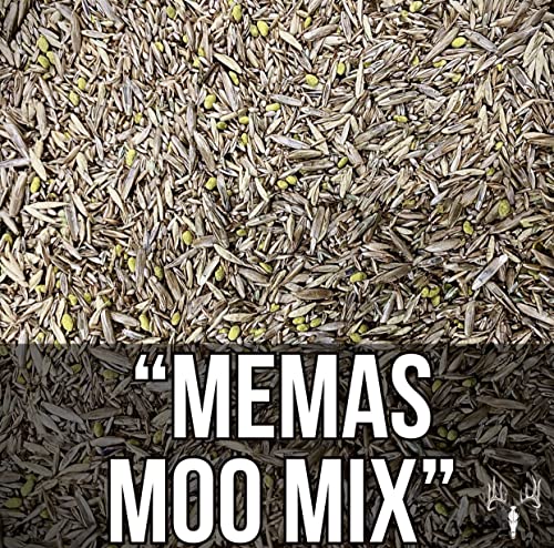 Crooked Bend Memas Moo Mix, 25LB Bulk, Farm Pasture Seed Blend for Horse, Cattle, Pig, Goat, Chicken, Duck, Sheep & Livestock, Grow Alfalfa & Perennial Grasses Fields, Graze Resistant, Cold Tolerant - size: 25 pounds