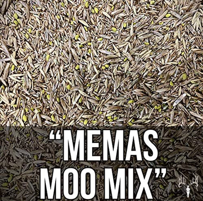 Crooked Bend Memas Moo Mix, 50LB Bulk, Farm Pasture Seed Blend for Horse, Cattle, Pig, Goat, Chicken, Duck, Sheep & Livestock, Grow Alfalfa & Perennial Grasses Fields, Graze & Cold Tolerant - size: 50 pounds
