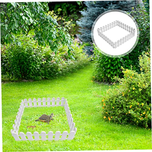 Balacoo 4pcs Tortoise Enclosure Outside pet Fence Reptile playpen Turtle Fence Barrier pet playpen Kennel Hamster playpen Exercise Pen Kennel Tent Indoor Flower Edge Plastic Rabbit White