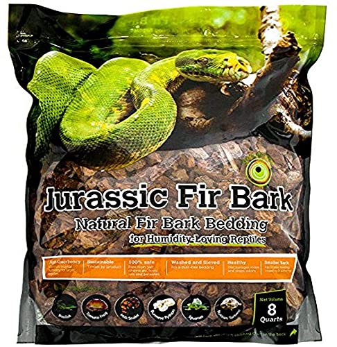 DBDPet Galapagos Jurassic Fir Bark Natural Fir Bark Bedding Substrate Brown 8qt - Includes Attached Pro-Tip Guide
