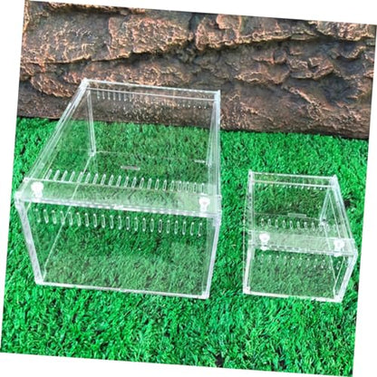 YARNOW Reptile Enclosure 1pc Acrylic Reptile Box Ventilation Perfect for Travel Breeding