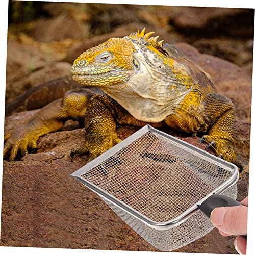 GALPADA 1Pc Stainless Steel Reptile Sand Shovel High Density Mesh Cleaning Scoop for Tortoise Lizard Snake and Durable Odor Efficient Waste Removal Tool