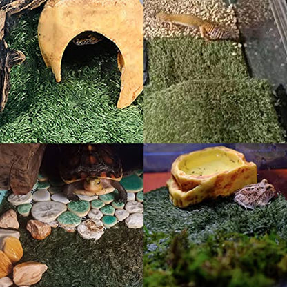 kathson 2pcs Reptile Carpet Terrarium Liner Tortoise Bedding Reptile Substrate Liner Mat Pet Cage Mats Supplies for Snakes Bearded Dragon Lizard Gecko Chameleon Turtles Iguana (19.68 X 11.81 in) - color: 2PCS（L）：19.68 X 11.81 in