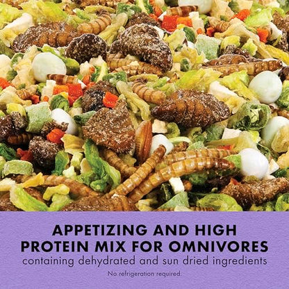 Zilla Reptile Munchies, Omnivore Mix, Dehydrated and Sun Dried Vegetables and Insects, 4 Ounces