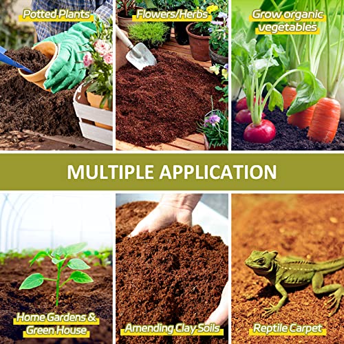 Legigo Pack of 1 Organic Coco Coir Bricks- 100% Natural Compressed Coco Peat Brick Coconut Fiber Substrate with Low EC& pH Balance, Coir Plant Soil Enhance Root Growth for Herbs, Flowers, House Plants - color: Pack of 1