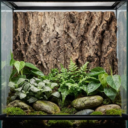 4pcs Cork Terrarium Background: 7.7x5.8x0.4Inch Natural Bark Backdrop Reptile Climbing Mat - Habitat Decoration for Lizard Turtle Bearded Dragon Snake