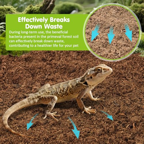 VCEPJH Snake Climbing Branch, 2Pcs Reptile Wood Natural Cork Log and Reptile Soil Substrate Burrowing Tortoise Bedding for Snake Tarantula Gecko Lizard Spidey Frog Hermit Crab