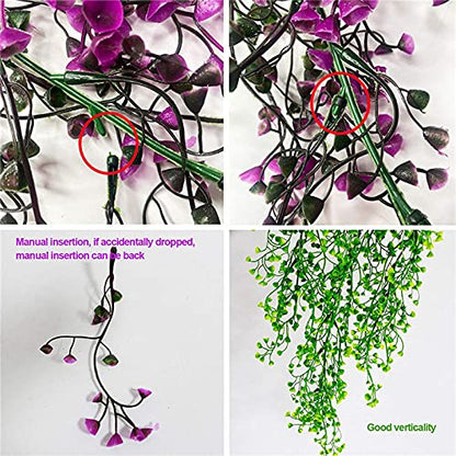 3pcs Reptile Plants Artificial Hanging Plants Fake Vines Climbing Terrarium Plant with Suction Cup Wall Decoration for Outdoor Indoor Lizards Geckos