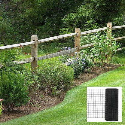 Hardware Cloth for Chicken Wire Fencing of Chicken Coop-2x3in Mesh AWG 16 Gauge 36in x 50ft Black PVC Coated Welded Wire Mesh Roll-Chicken Runs, Rabbit Hutches, Deer Barriers, Garden Mesh - color: Black, size: 2'' x 3'' 36 x 50' (AWG 16Ga)