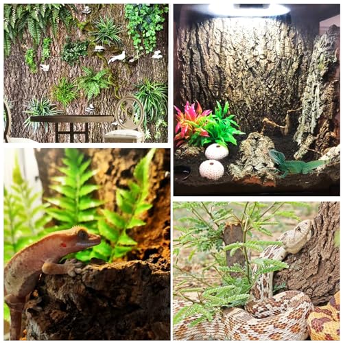 STARVAST 4PCS Cork Terrarium Background 15.7x11.8in Reptile Tank Background Board Habitat Decoration, Natural Cork Large Bark Climbing Mat for Gecko Lizard Tortoise Chameleon