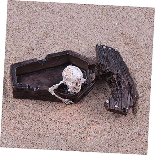 Didiseaon 2pcs Creative Resin Coffin Decor for Aquarium Skull Tank Ornament Fish Tank Landscaping Decoration Safe for