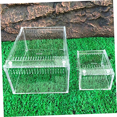 1pc Transparent Reptile Breeding Container Raising Box for Pets Like Geckos Snakes and Frogs for Transporting and Feeding