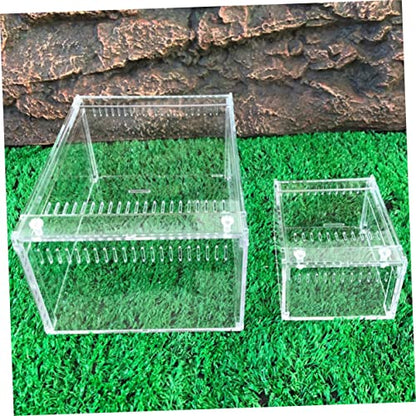 1pc Transparent Reptile Breeding Container Raising Box for Pets Like Geckos Snakes and Frogs for Transporting and Feeding