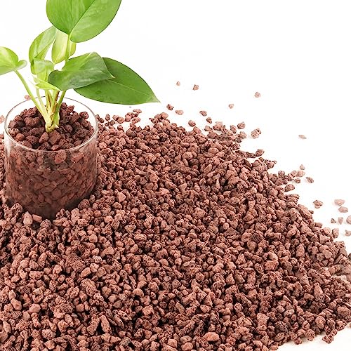 7LB Red Lava Rocks for Plants, Volcanic Rock Horticultural Lava Rock Soil for Landscaping Plants Drainage, Small Lava Rock Gravel for Succulents, Bonsai, Vase Fillers, Terrarium Plants, Top Dressing - color: Red, size: 7lb