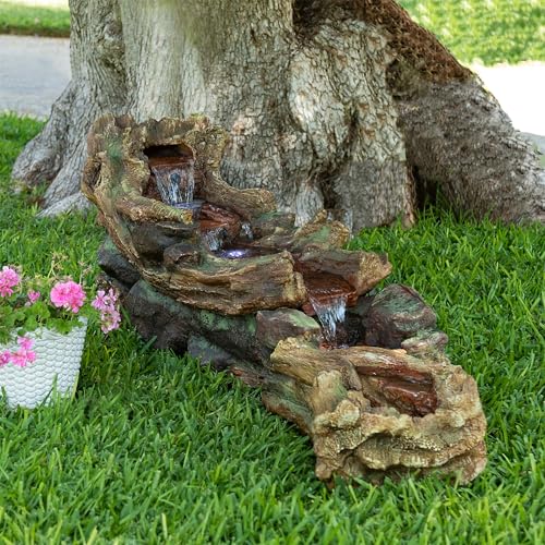 Alpine Corporation 59" Long Indoor/Outdoor River Rapids Fountain with LED Lights - style: 59' L - River w/ LED's